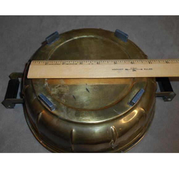 Vintage MCM Rochester Copper Chafing Parts 9" Round Dish w/Lid - Picture 6 of 12